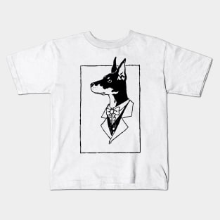 Dobermans Man Gentleman Blk Kids T-Shirt